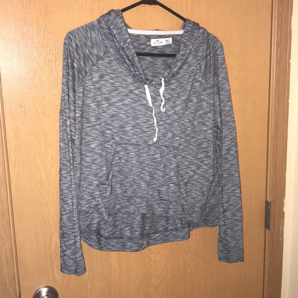 Grey and white sweater crop top